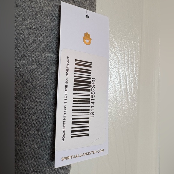 Spiritual Gangster Shine Sol Sweatpants Gray ✨NWT NEW $148 Sml - Picture 9 of 11